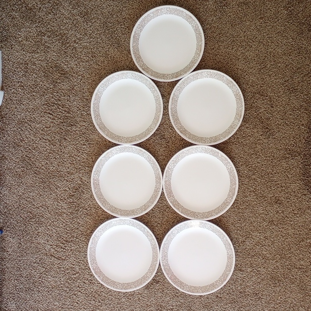 Corelle Woodland Dinner Plates - Set of 7 - Vintage